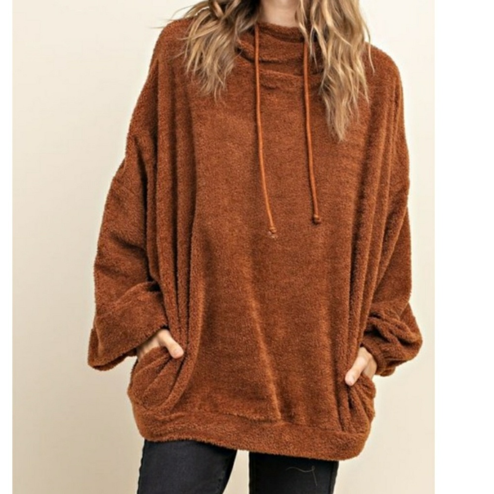 ❤️LAST ONE❤️🌿FUZZY PULLOVER HOODIE🌿 - Picture 3 of 4
